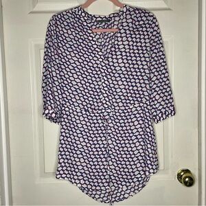⭐️(Xs) smart set blue and pink chain print blouse